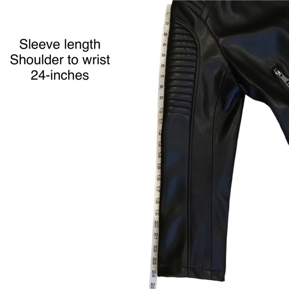 ZARA Biker Jacket Black Faux Leather Zip Size: XXL❗️READ & CHECK MEASUREMENTS❗️ - Picture 13 of 16